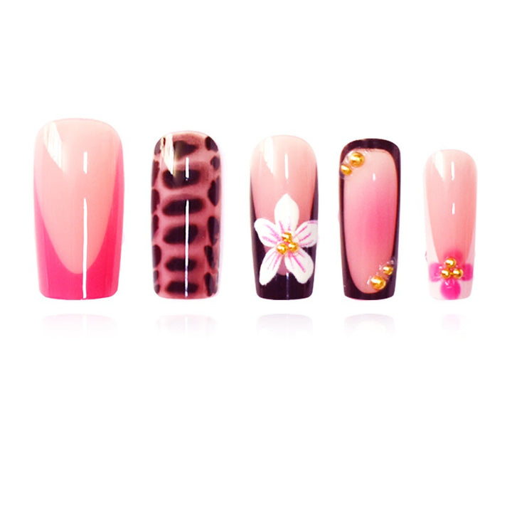 Artistic Floral Press-On Nail Extensions Bowlift 1787913978