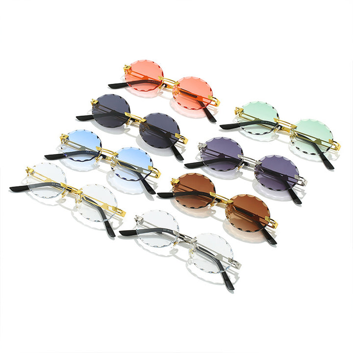 Ladies round sunglasses with unique wave design and high-quality metal frame Bowlift