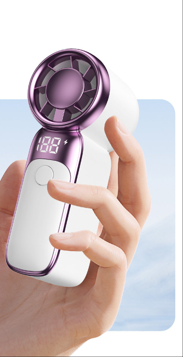 Women Handy Mini Fan with Digital Display Bowlift