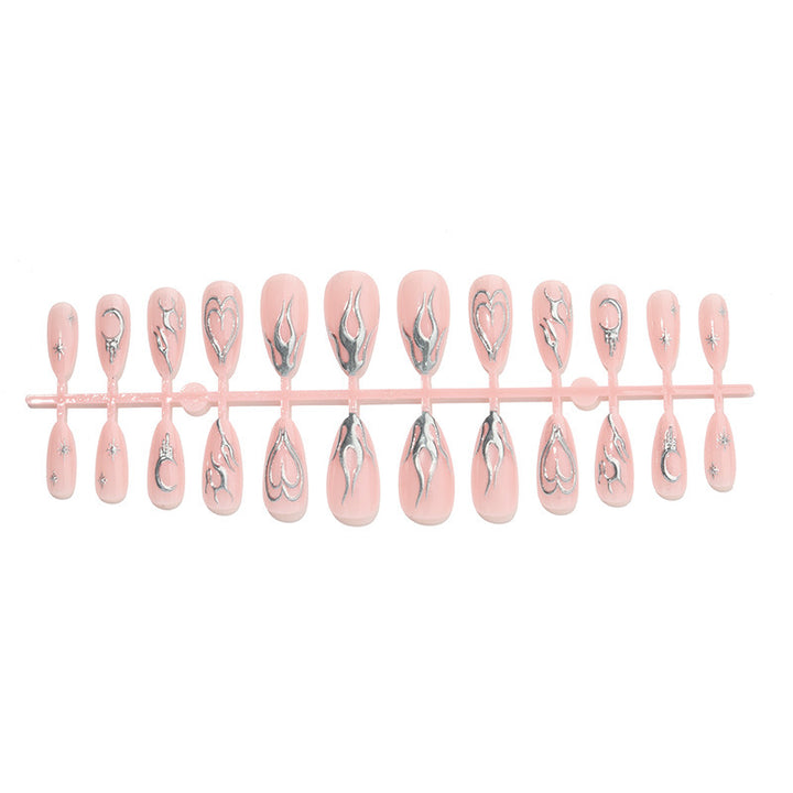 Glamorous artificial nail set with detailed jewelry embellishments Bowlift