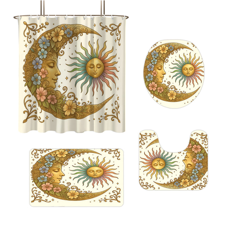 Celestial-Themed Four-Piece Bathroom Décor Set Bowlift