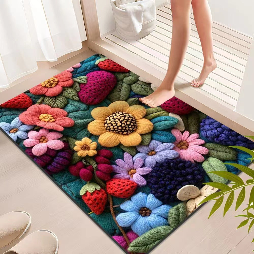 Floral Textured Indoor Mat Bowlift