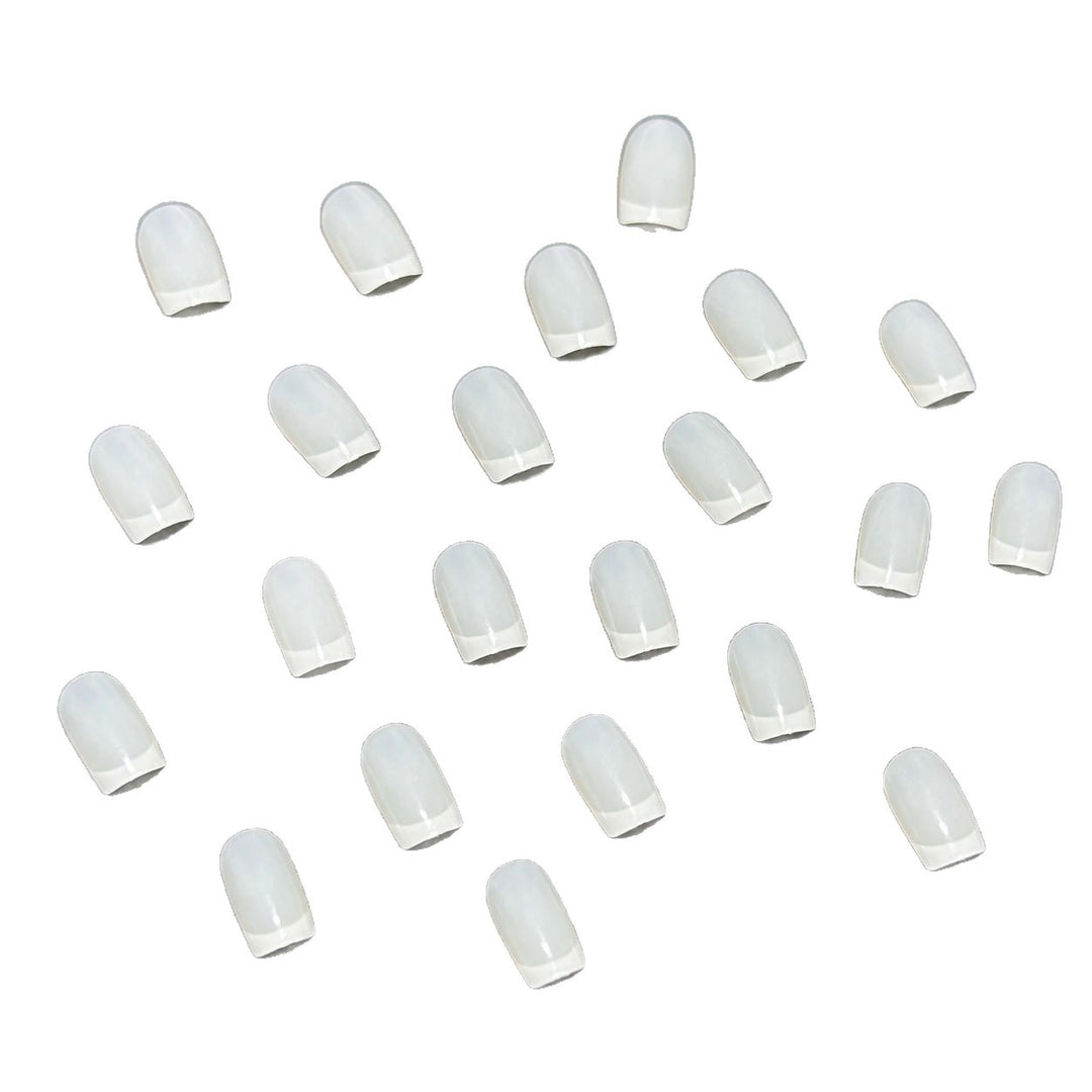 Elegant French Tip Press-On Nail Set Bowlift