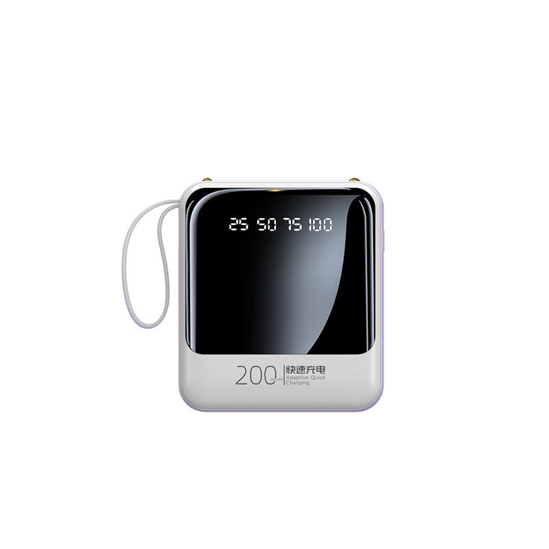 Portable power bank with LED status indicator and integrated cable system Bowlift