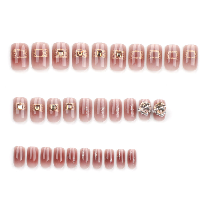 Artful Acrylic Nails with Glitter Design Bowlift