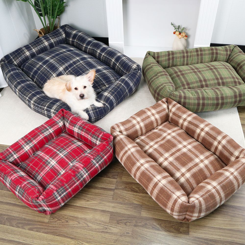 Plaid Orthopedic dog bed