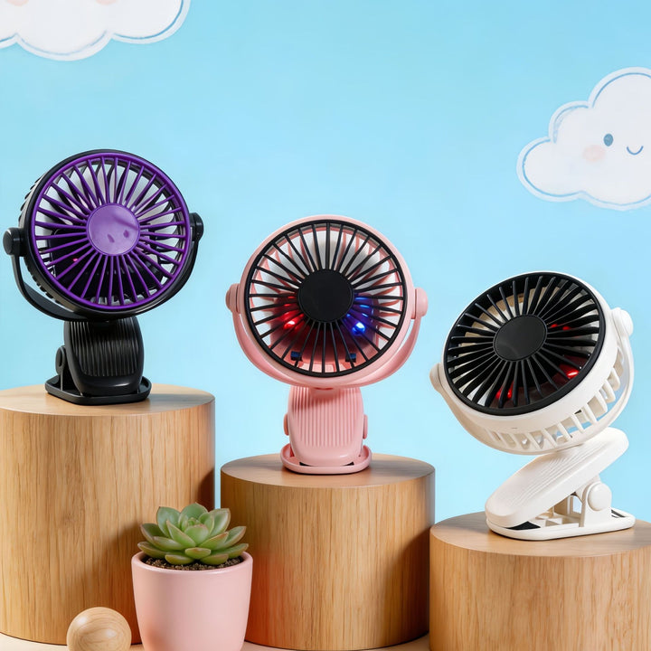 Women's portable table fan with flexible tilt and USB connection Bowlift