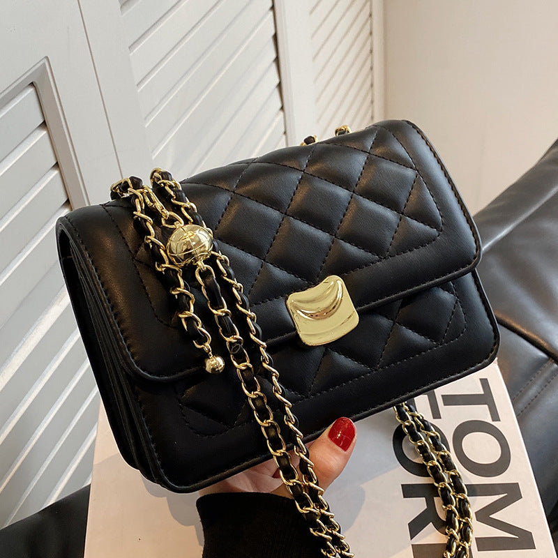 Quilted Chain-Detail Crossbody Bag Bowlift