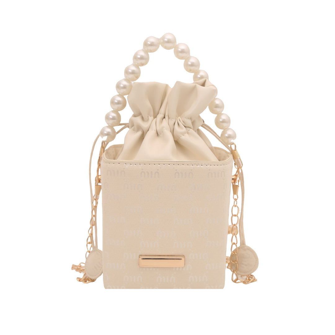 Elegant Pearl-Handled Mini Bucket Bag Bowlift