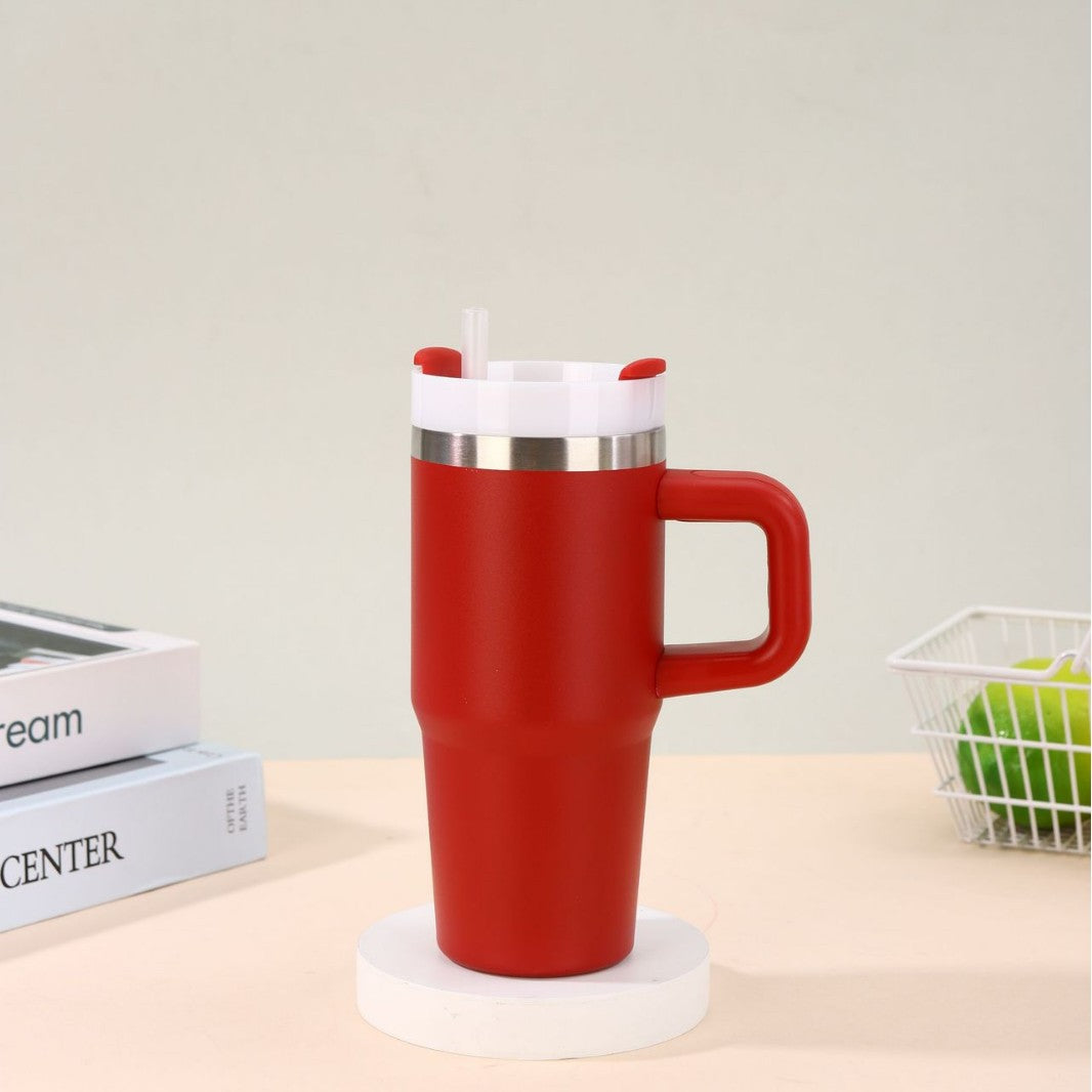 Unisex noble insulated cup with practical straw Bowlift