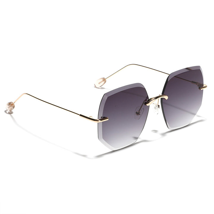 Women’s geometric sunglasses with high-quality gold frame Bowlift