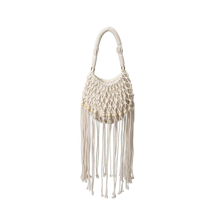 Hand-knotted shoulder bag with tassels Bowlift