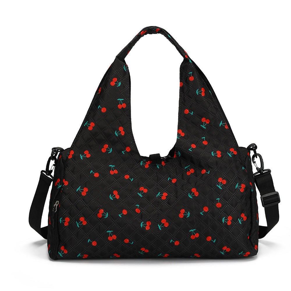 Floral Pattern Quilted Shoulder Bag Bowlift