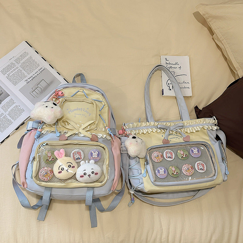 Fashionable leisure backpack with creative details and versatile compartments Bowlift