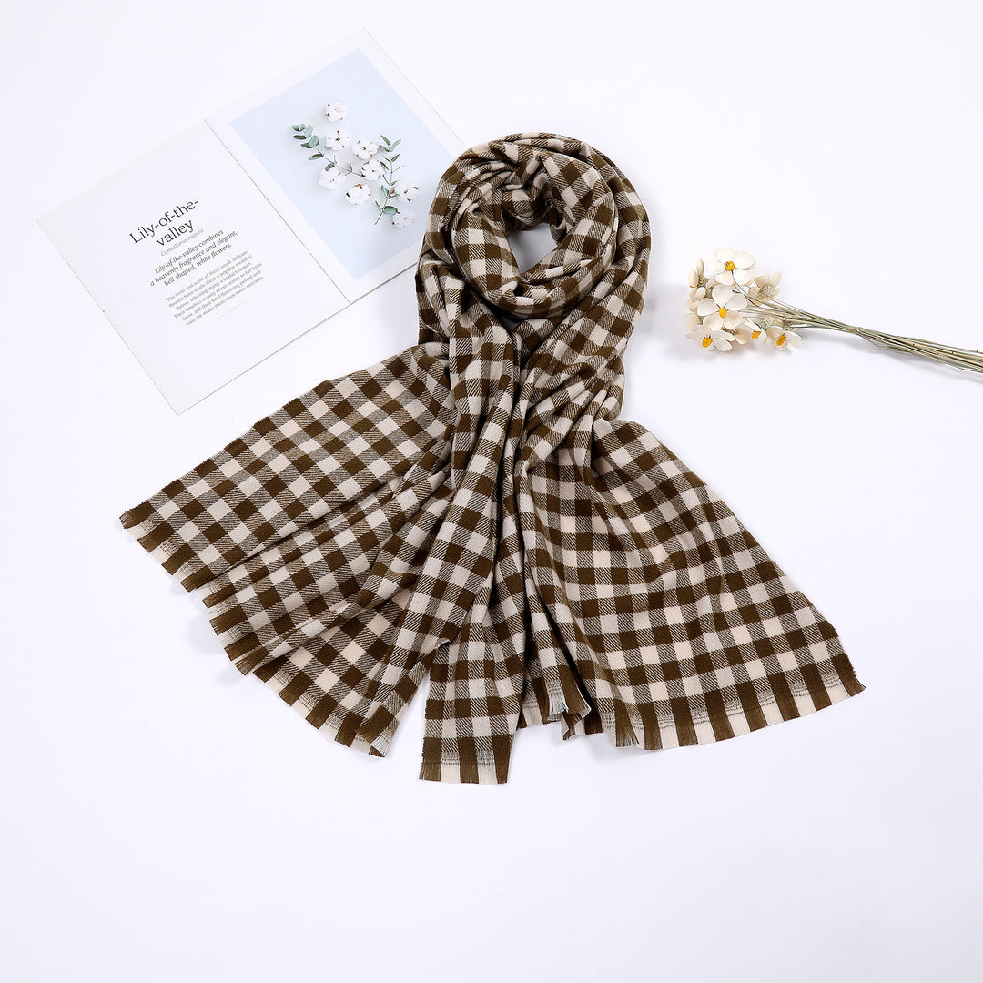 Ladies comfortable check scarf Bowlift