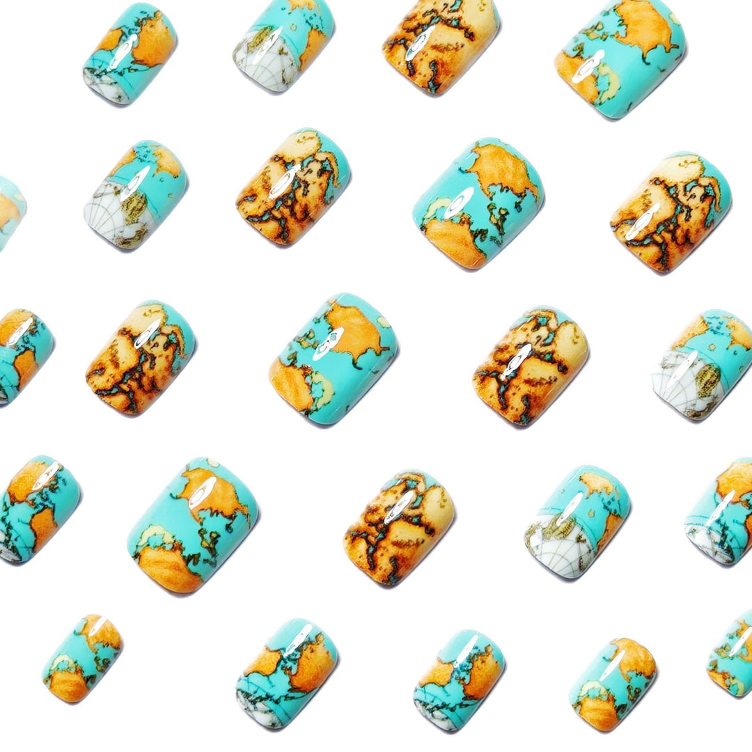 Artistic Geographical Nail Art Bowlift