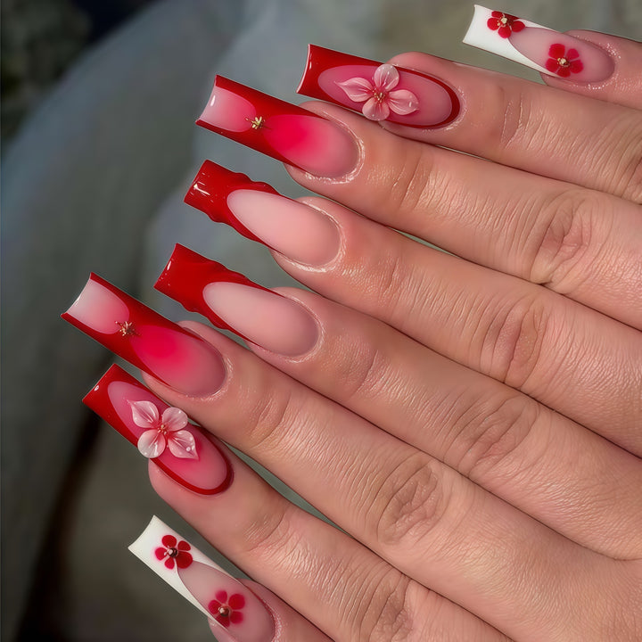 3D Floral Nail Art Enhancements Bowlift