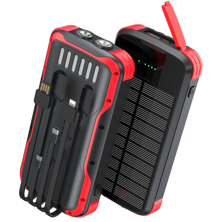 Portable solar power bank with multifunctional charging ports Bowlift