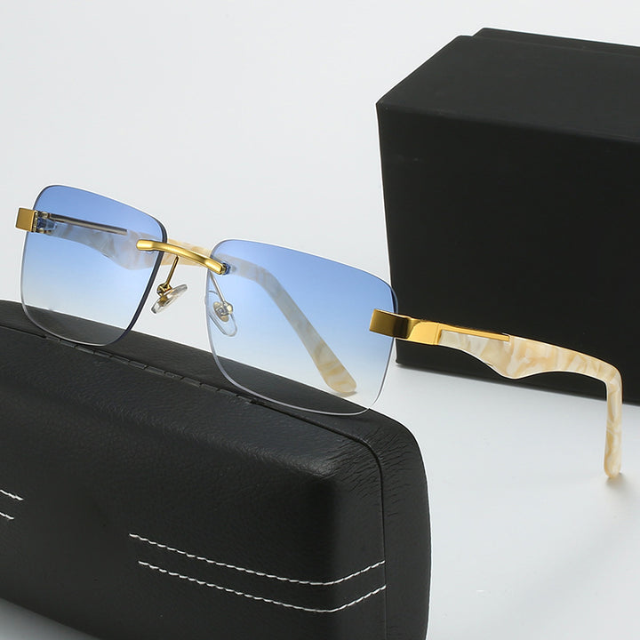 Women’s fashionable half-frame glasses with elegant metal and plastic mix Bowlift