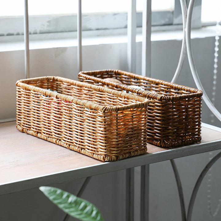 Unisex Rectangular Storage Basket made of hand-woven material Bowlift