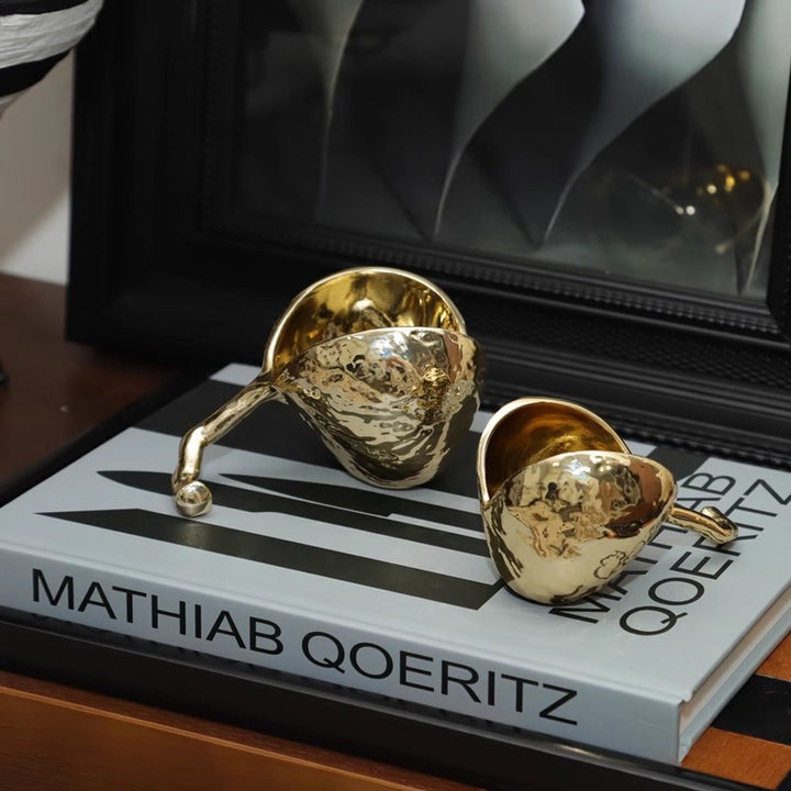 Elegant Polished Gold Decorative Bowl