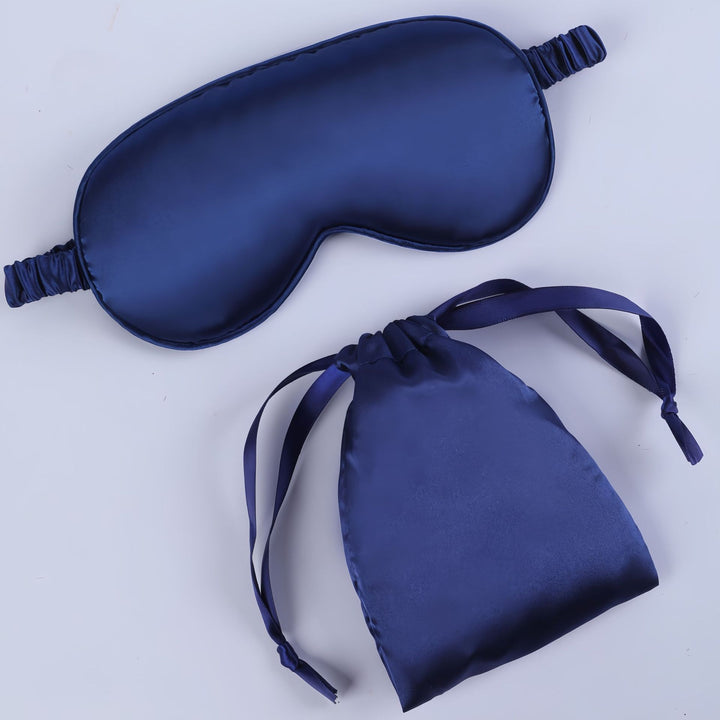Women's nano silk sleep mask with padded eye area, adjustable elastic band, and storage pouch Bowlift