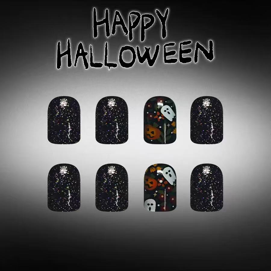 Artificial nail set with Halloween motifs and glitter accents Bowlift