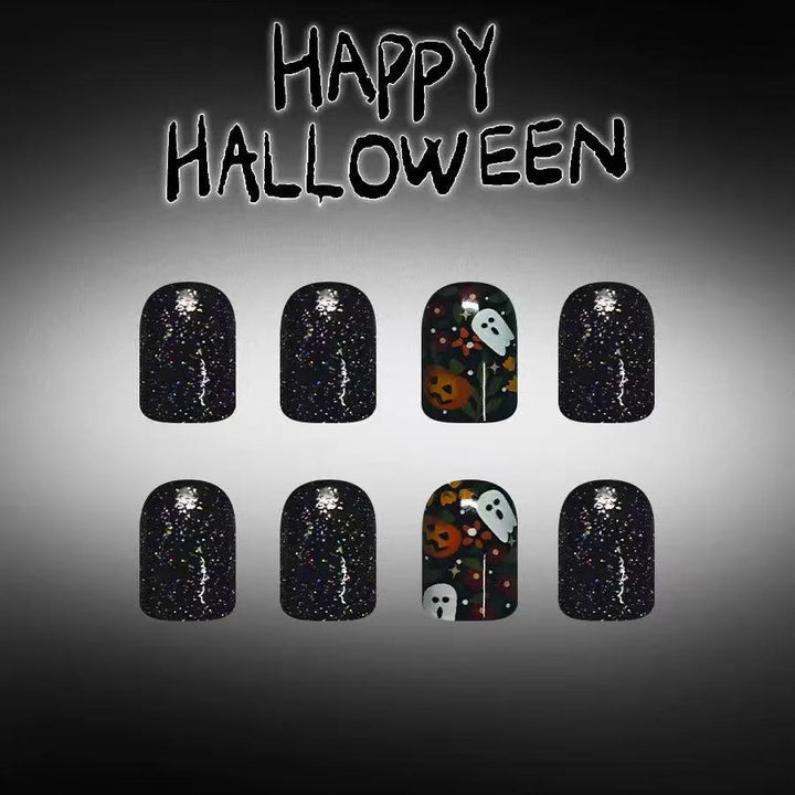 Artificial nail set with Halloween motifs and glitter accents Bowlift
