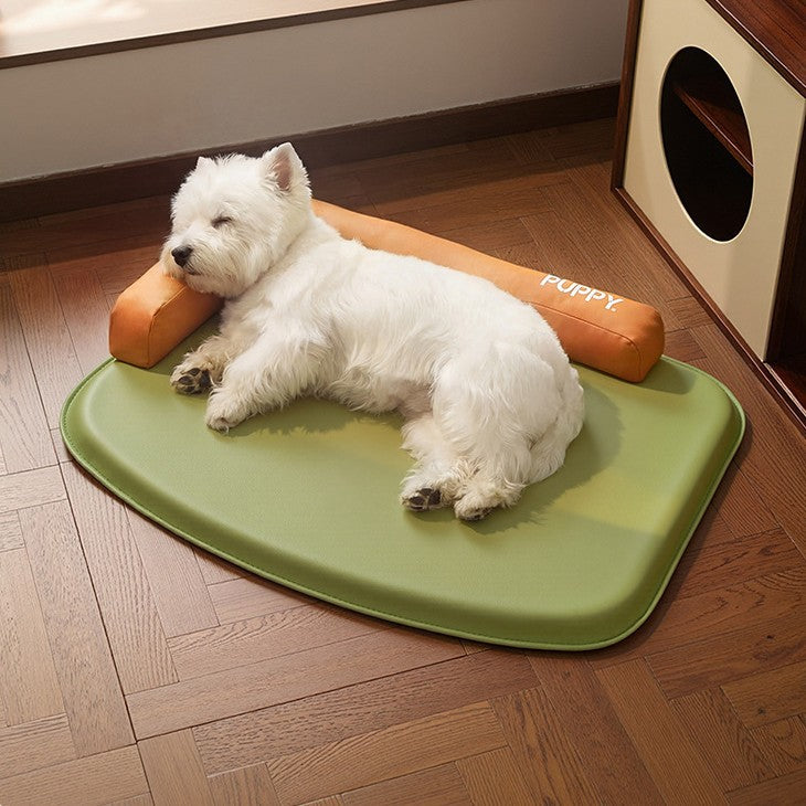 Unisex nan orthopedic dog mat with memory foam and raised head cushion edge Bowlift