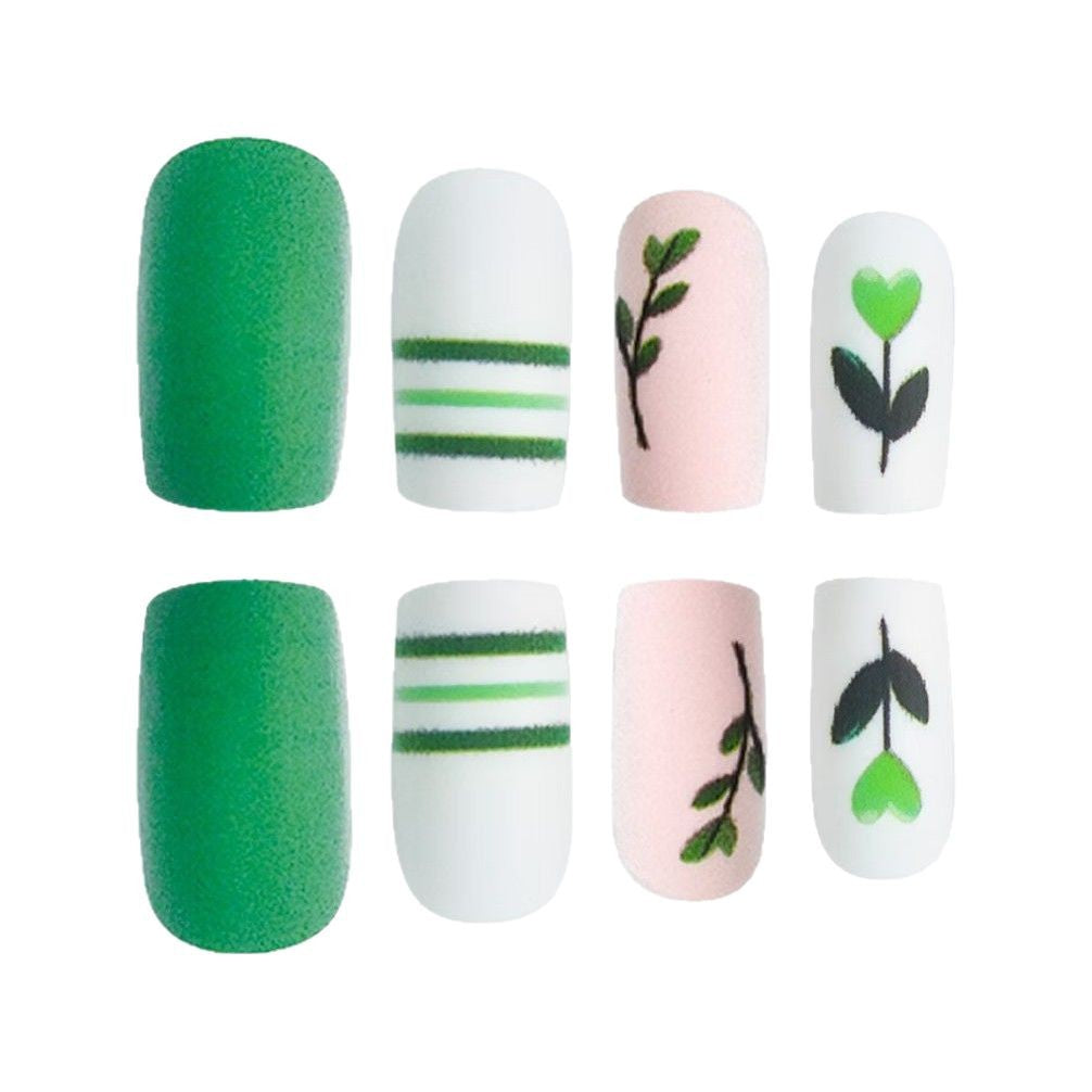 Artistic Botanical Press-On Nail Art Set Bowlift