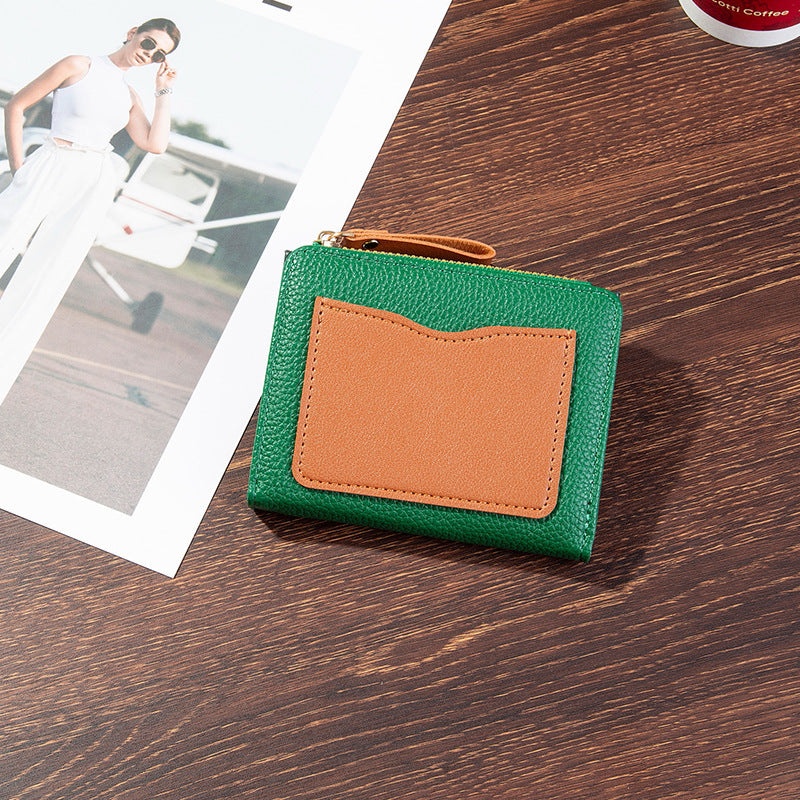 Compact Textured Zipper Wallet Bowlift