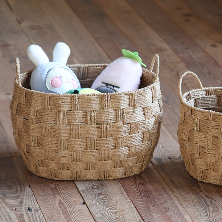 Storage baskets made of woven natural material Bowlift