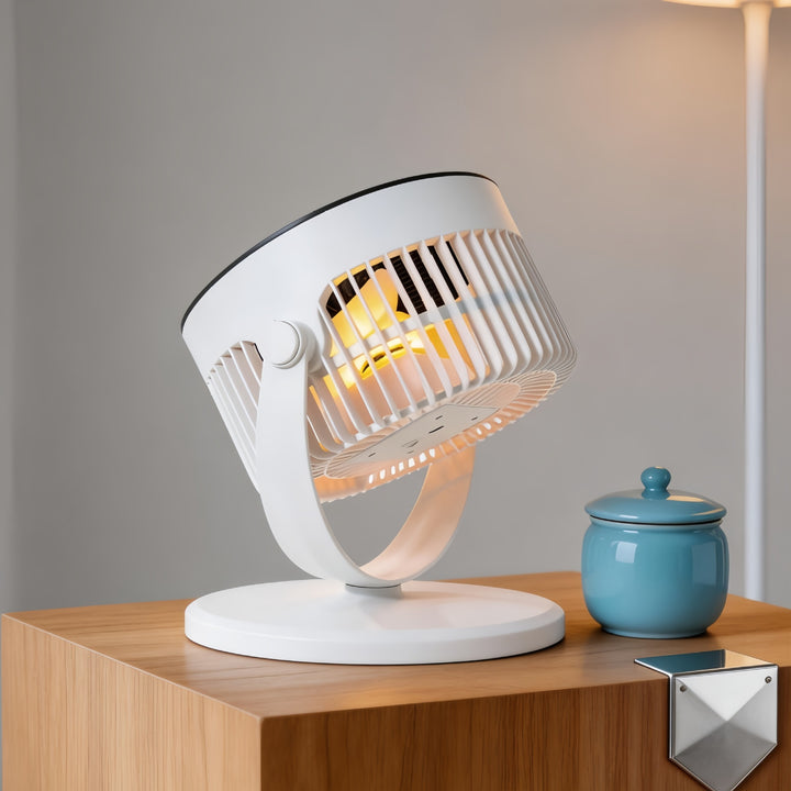 Women Portable Fan with Integrated LED Light Bowlift