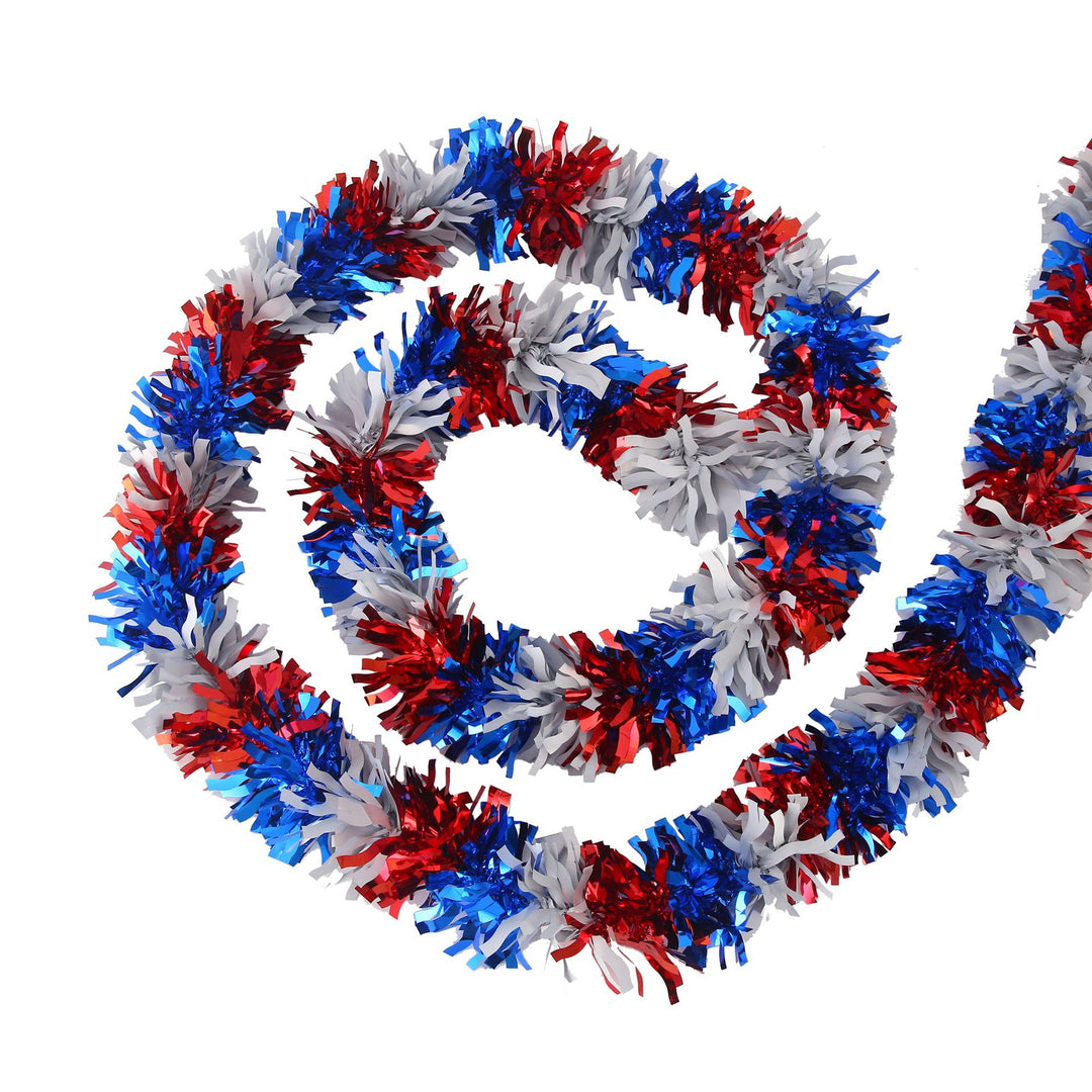 Unisex decorative party garland with dense fringed ribbon and metallic effect Bowlift