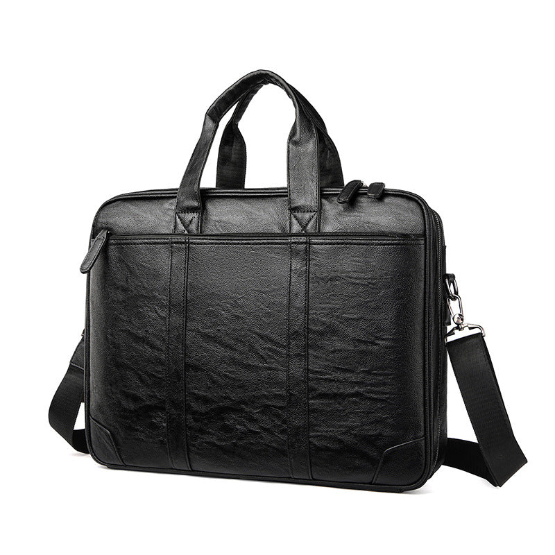 Classic Leather Business Laptop Briefcase Bowlift