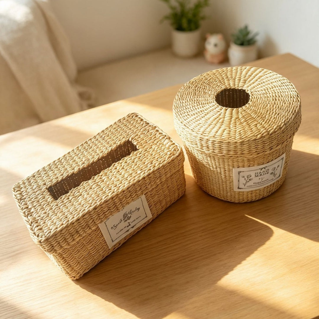 Natural Fiber Decorative Storage Box Bowlift