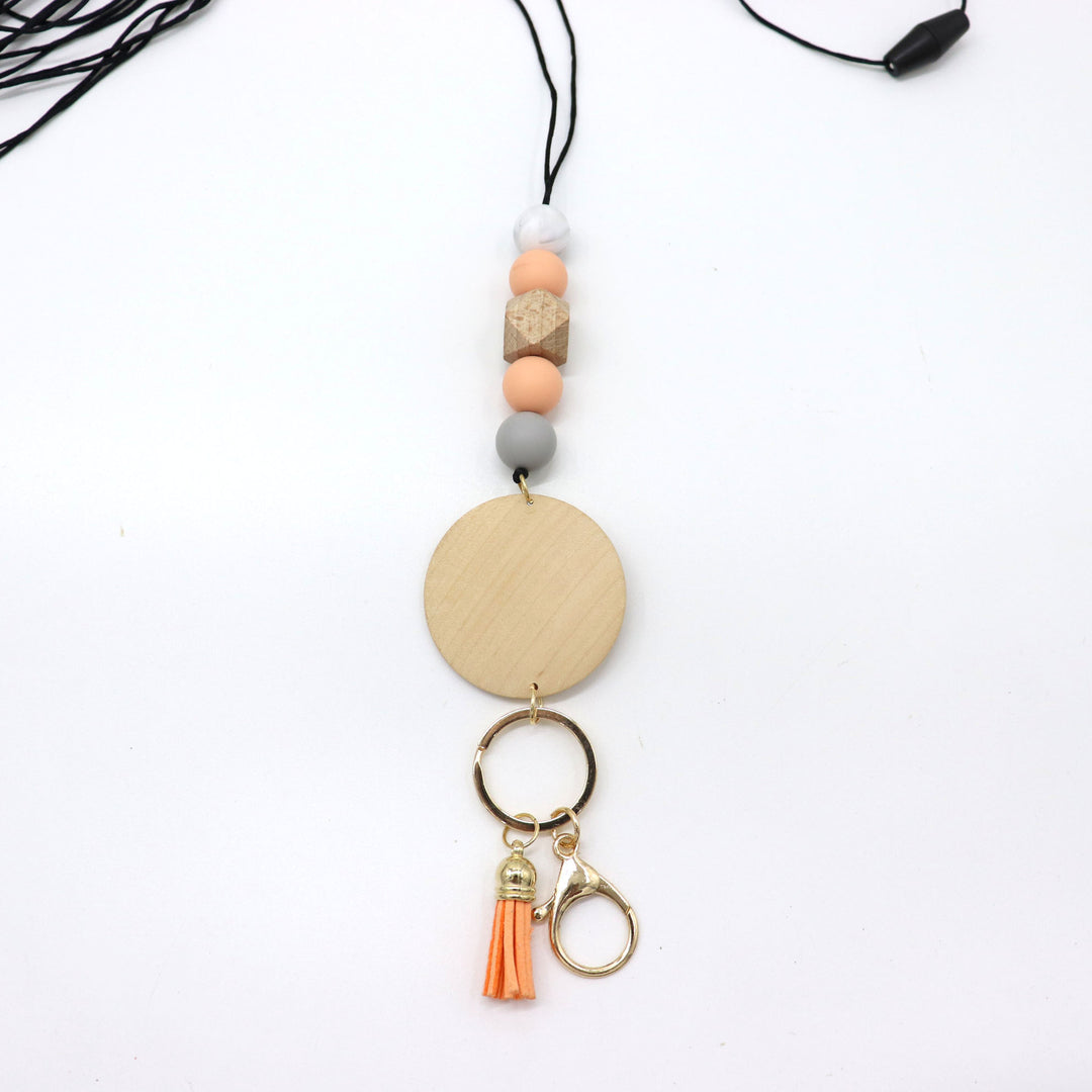 Beaded Keychain Lanyard with Decorative Tassel Bowlift