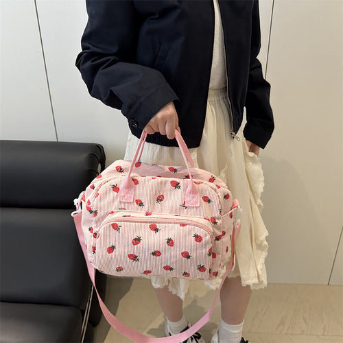 WoPlayful Strawberry Print Crossbody Bag Bowlift