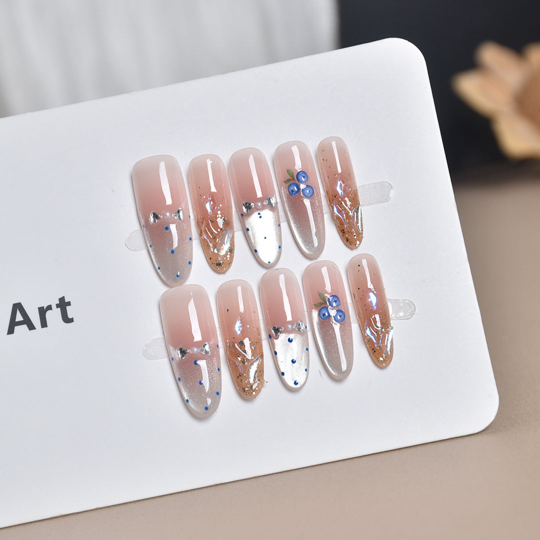 Decorative Glimmering Press-On Nail Art Set Bowlift