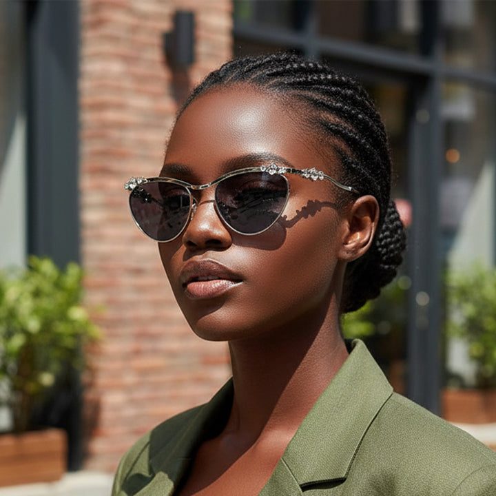 Ladies Designer Sunglasses with Sparkling Details Bowlift