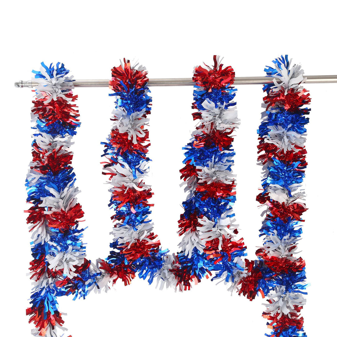 Unisex decorative party garland with dense fringed ribbon and metallic effect Bowlift