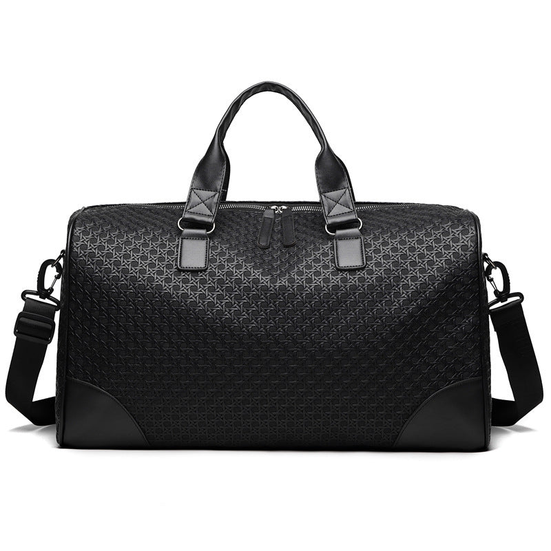 Luxury Woven Leather Weekend Duffle Bag Bowlift