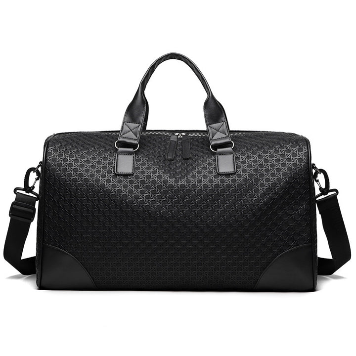 Luxury Woven Leather Weekend Duffle Bag Bowlift