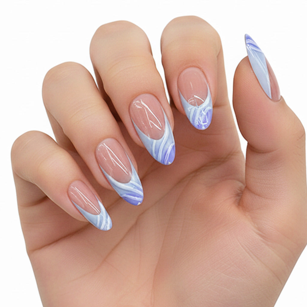 Artistic Watercolor Press-On Nail Set Bowlift