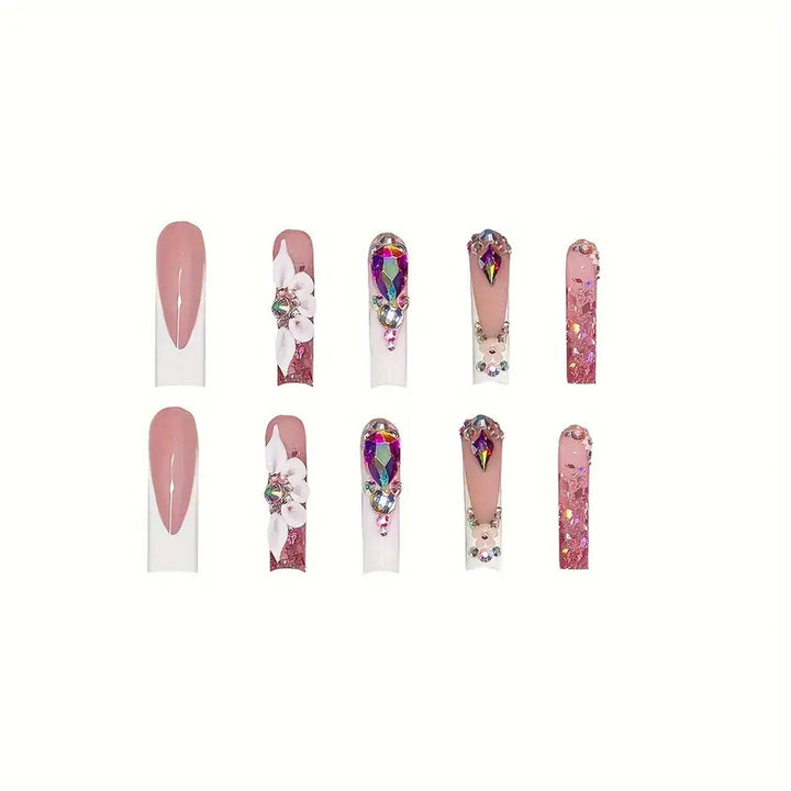 Glamorous Decorative Acrylic Press-On Nails Bowlift
