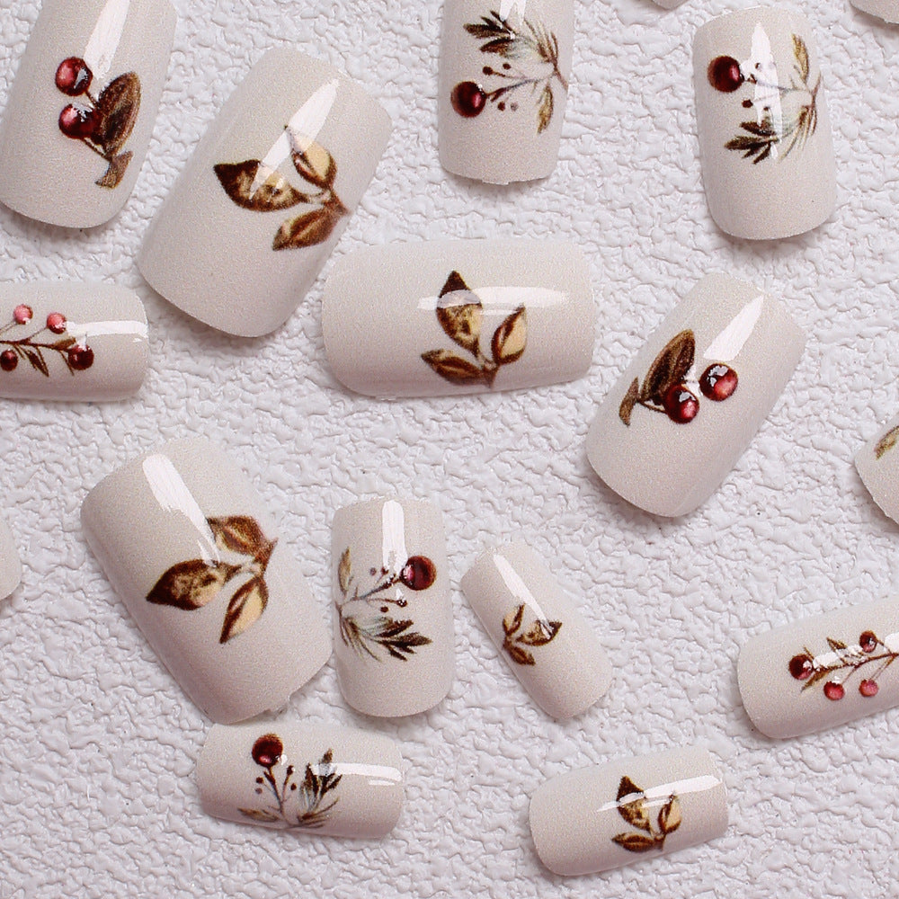 Elegant Holiday-Themed Press-On Nails Bowlift