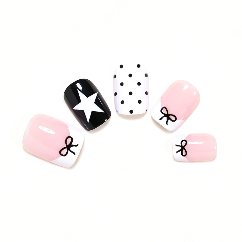 Artistic Bow and Star Nail Art Tips Bowlift