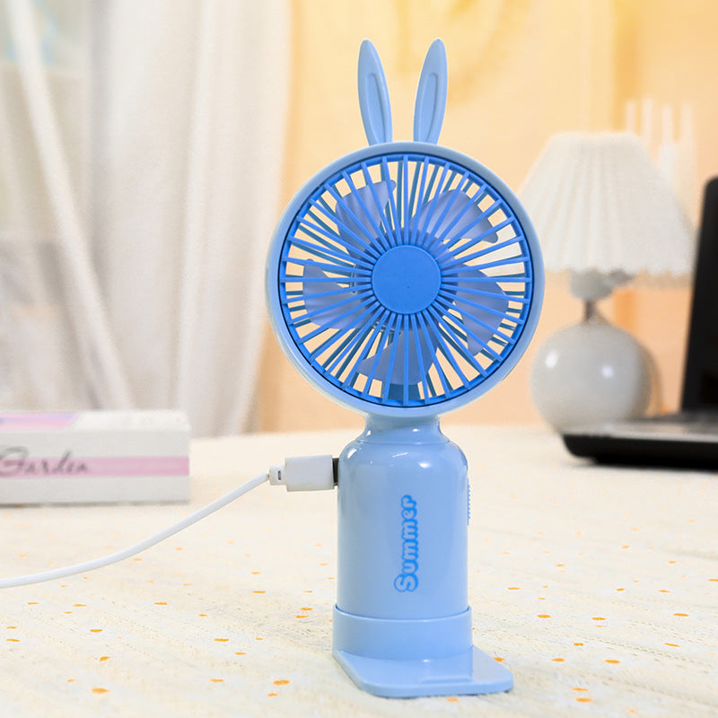 Ladies portable USB mini fan with LED night light folding stand and cute design Bowlift