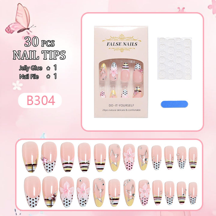 DIY Nail Art Set with Colorful Designs and Natural Accents Bowlift