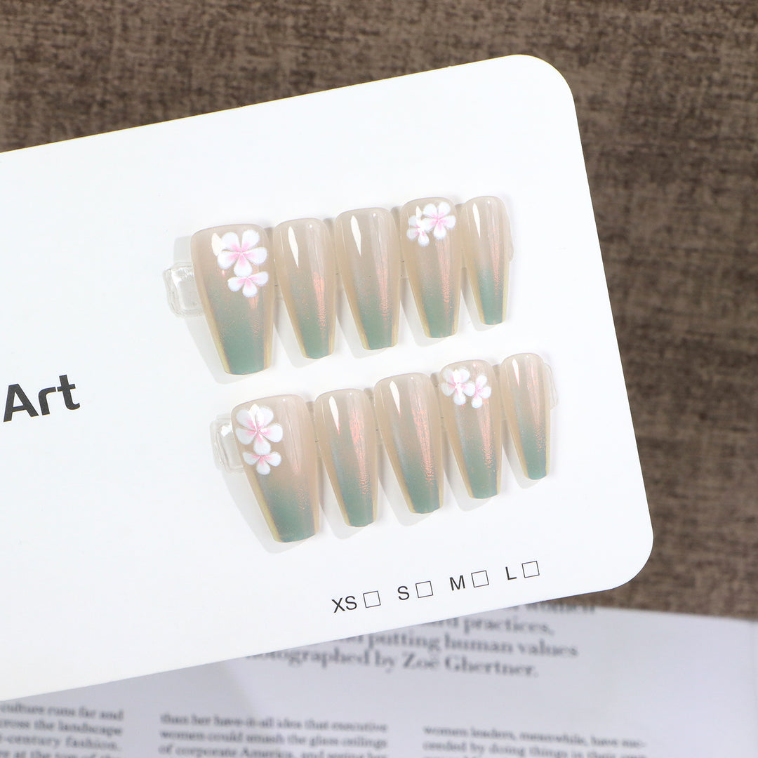 Elegant Artistic Press-On Nail Set Bowlift